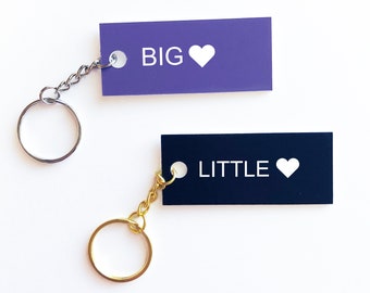 Big and Little Keychains, Gift for Big, Gift for Little, Big Little Reveal, Sister Gift, BFF Gift, Custom Keychain, Personalized Keychain