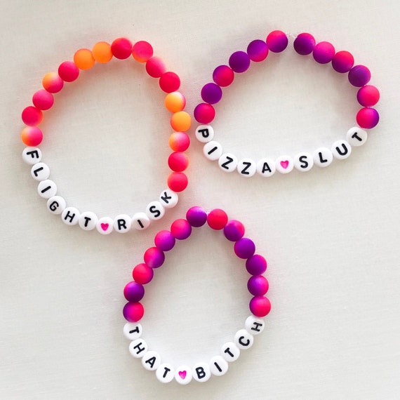 funny word bead bracelets