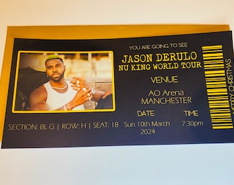 Jason Derulo Tour Concert Ticket | Jason Derulo souvenir ticket, Jason Derulo merch, Surprise ticket, Surprise gift