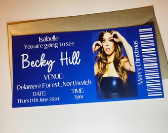 Becky Hill Tour Concert Ticket | Becky Hill souvenir ticket, Becky Hill merch, Surprise ticket, Surprise gift