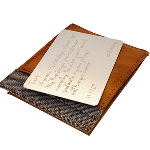 Personalized Metal Wallet Card: Custom Engraved Love Note Keepsake