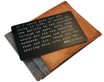 Personalized Engraved Wallet Card Insert - Long Distance Gift
