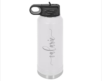 Personalized Water Bottles, Water Bottle With Straw, Bridesmaids Gift, Insulated Water Bottle, Custom Engraved Wedding Water Bottle