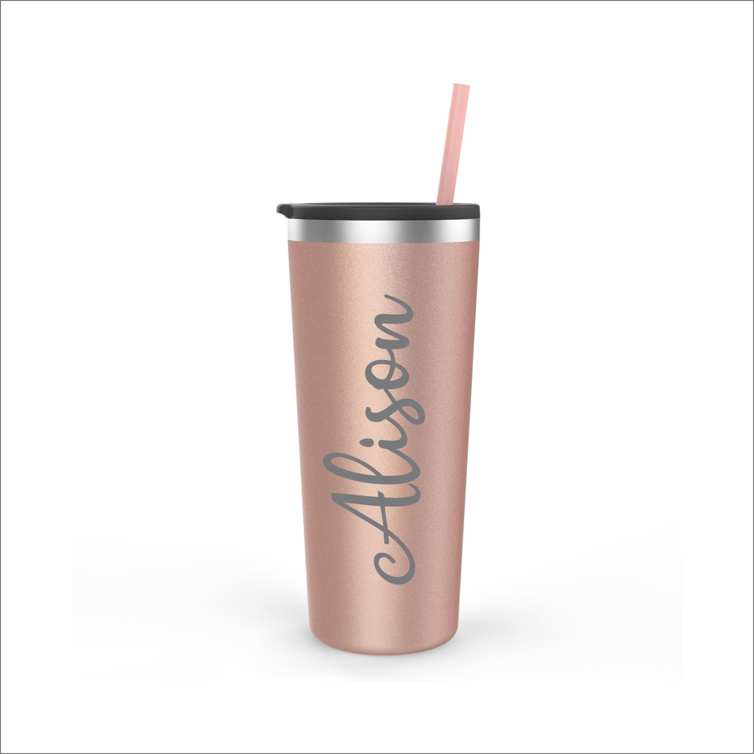 Rose Gold Custom Stainless Steel Tumbler Personalized Name Bridesmaid Gift for Her Roadie Tumbler Rose Gold Custom Stainless Steel Tumbler Personalized Name Bridesmaid Gift for Her Roadie Tumbler
