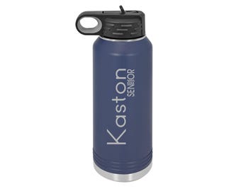 Personalized Graduation Water Bottle, Engraved Stainless Steel Tumbler
