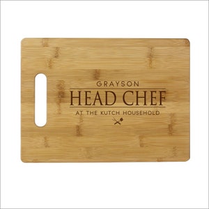 Personalized Head Chef Wood Cutting Chopping Board, Dad Grill Gift, Birthday Gifts For Him, Unique Christmas Gift For Dad Boyfriend