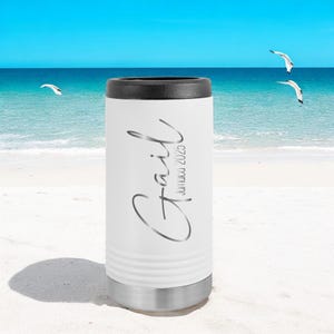Personalized Skinny Can Cooler: Stainless Steel Insulated Seltzer Cooler