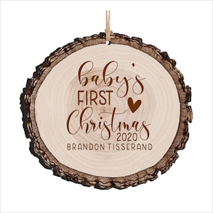 Baby First Christmas Ornament Personalized, Our First Christmas, My First Christmas, Christmas Tree (Round + Sled)