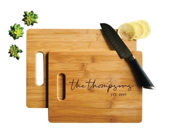 Personalizowana deska do krojenia z bambusa, grawerowany prezent