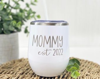 New Mom Gift Idea, First Time Mom Est. 2021, Mom Wine Gift, First Time Parents, Dad Est, New Dad Gift, Pregnancy Announcement Wine (EST2021)