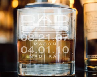 Whiskyglas nieuwe vader, whiskyglas voor het eerst vader, cadeau voor papa - Gepersonaliseerd whiskyglas, cadeau voor papa glas-10,5 oz, cadeau vader