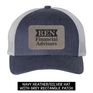 Custom Logo Hats, Trucker Hat, Snapback Hat, Leather Patch Hat, Laser Engraved Company Logo brand, Personalized Logo or Text Richardson Hats