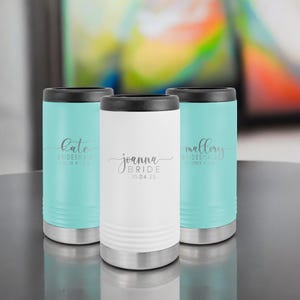 Slim Can Cooler Personalized, Custom Skinny Metal Tumbler, Skinny Can Cooler, Beach Can Cooler, Custom Can Cooler, Bridesmaid Gift