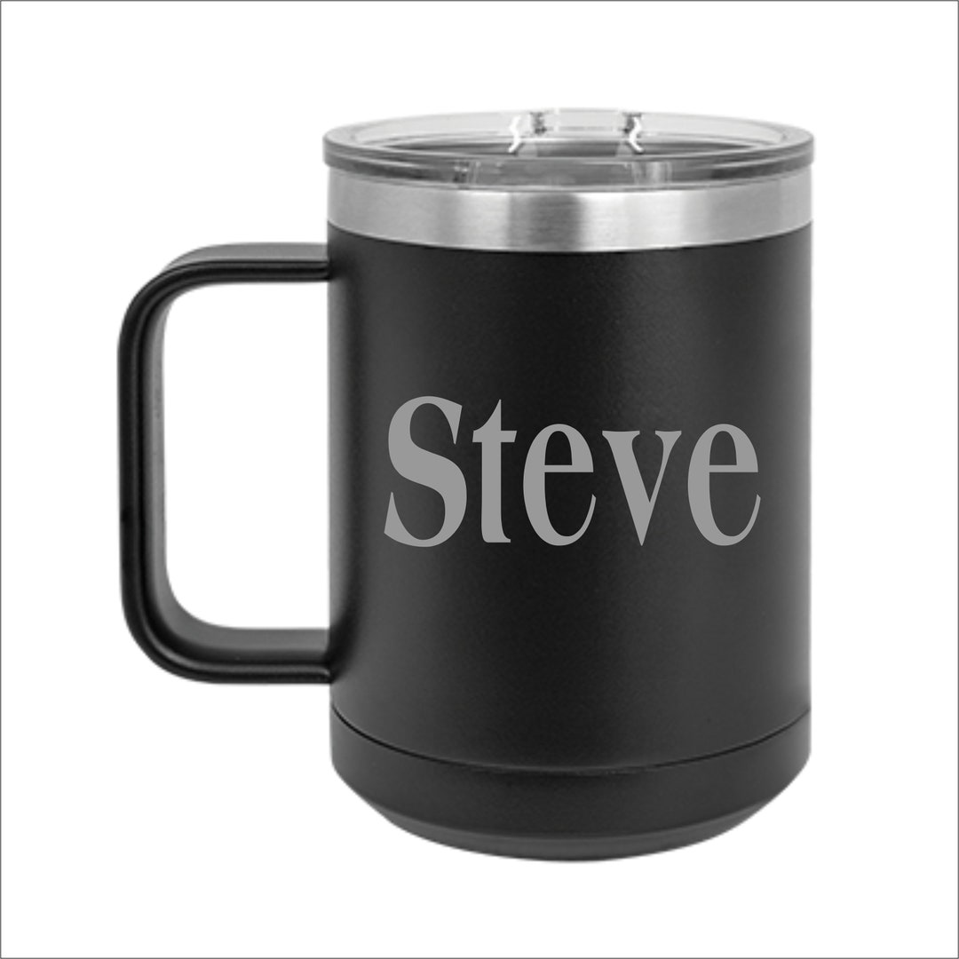 Monogram Initial Coffee Mug, Metal Insulated Coffee Mug, Custom