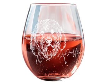 Custom Dog Sketch Wine Glass: Personalized Pet Portrait Glassware