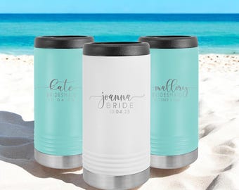 Custom Stainless Steel Skinny Can Cooler, Bridesmaid Gift