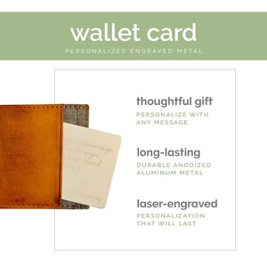 Dad Birthday Card for Him, Wallet Insert Card, Boyfriend Gift, Metal Wallet Card, Custom Wallet Card Personalized Quote Gift for Him image 2