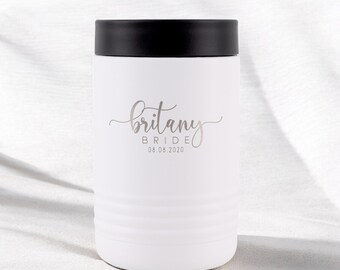 Porta-latas personalizado para madrinhas, suporte para bebidas em aço inoxidável gravado