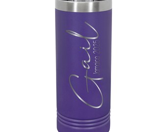 Personalized Vacation Tumbler, Engraved Stainless Steel Travel Mug with Straw