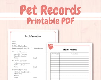 vet form etsy
