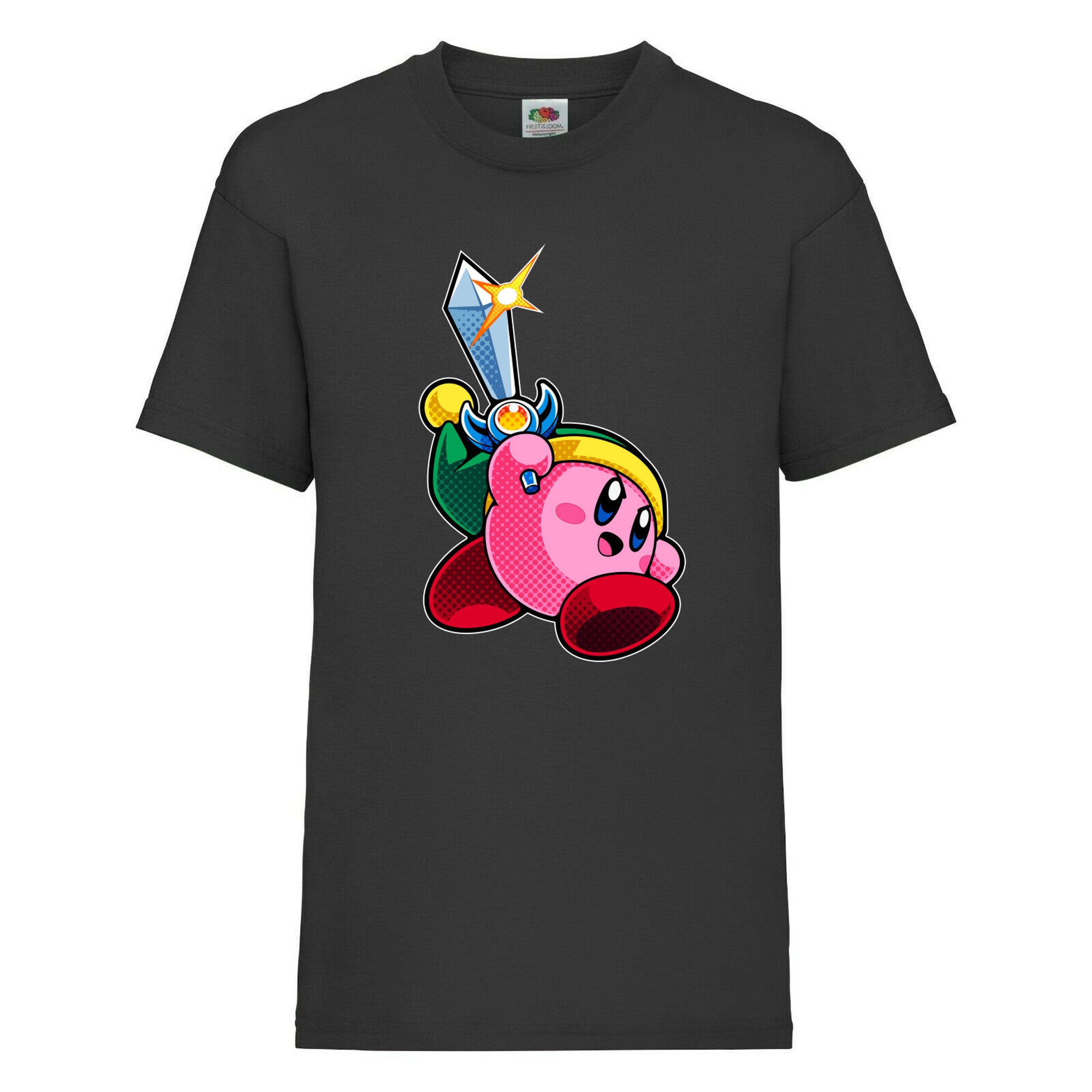 Kirby Video-Game Character Sword Kids Unisex Boy Girl Birthday Gift T shirt