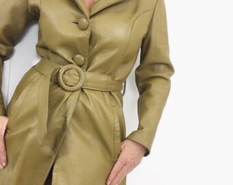 Ahnliche Artikel Wie 1970er Jahre Braun Ledermantel Wildleder Leder Trenchcoat Mittel Auf Etsy