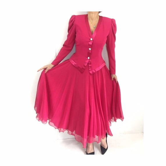 Hot Pink Deadstock! Amazing Vintage Hot Pink Chiff