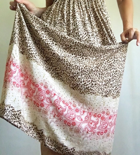 Vintage Animal Print Relaxed Empire Waist Midi Ma… - image 2