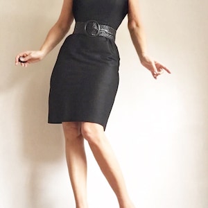 Vintage 1960 Little Black Dress | Semi Sheer | Old Hollywood | Pencil Wiggle Dress | Striped Dress | Hollywood Glamour