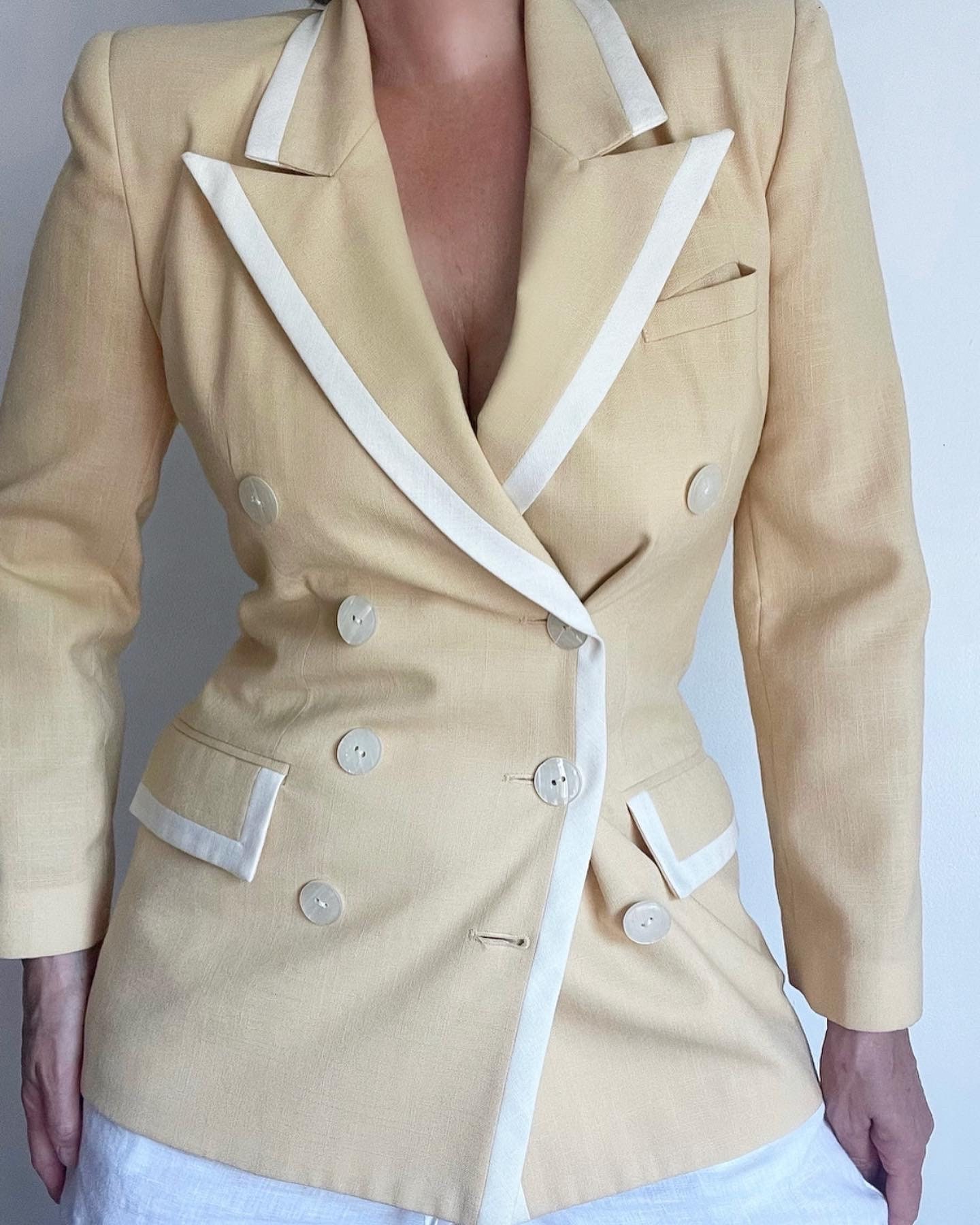 Blazer outlet jaune pastel