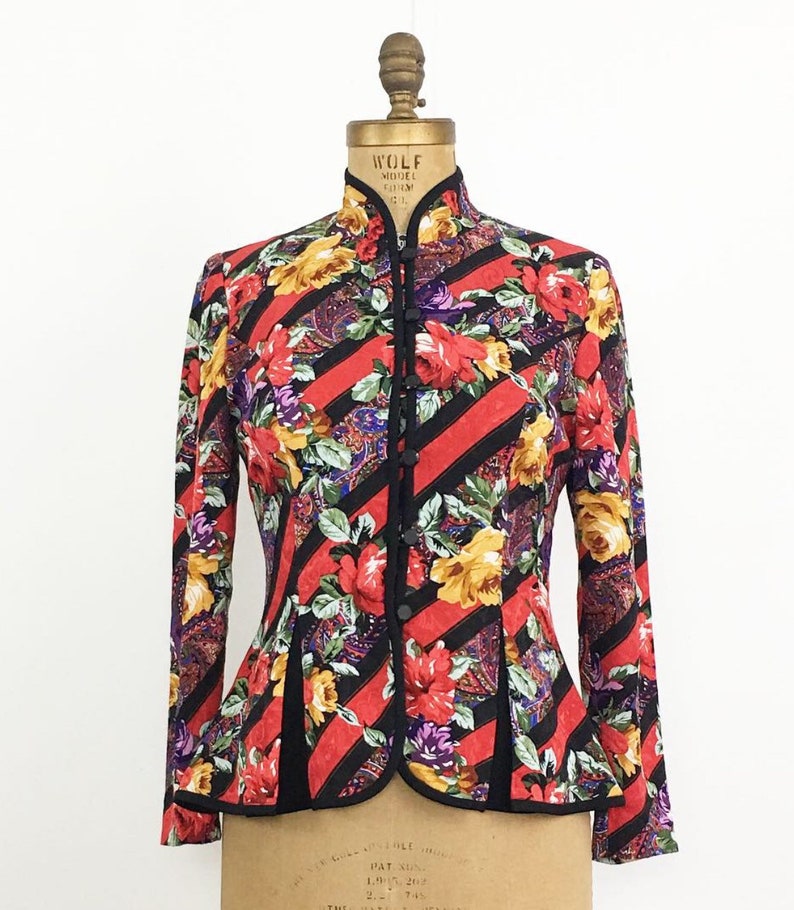 Beautiful Vintage 1980/'s Richard Warren Silk Blouse Asian Style