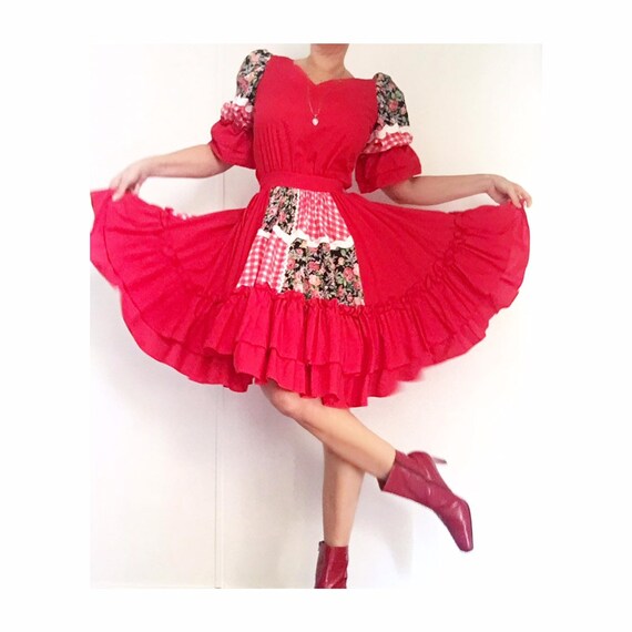Vintage 70s Western Full Cirlcle Skirt W/ Matching