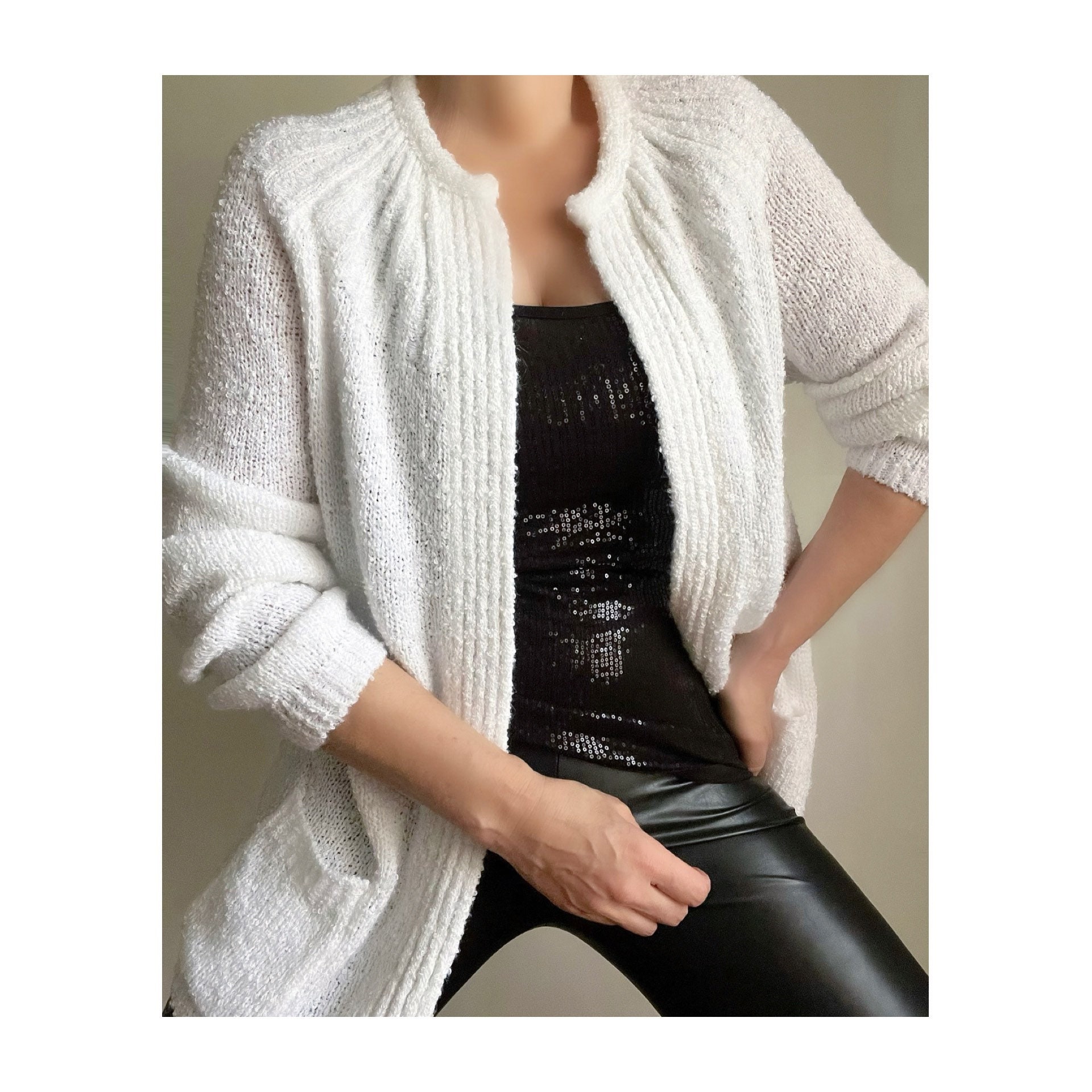 Front Minimalist Cardigan Vintage 