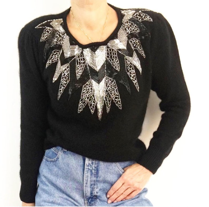 Silk Vintage Glorious Days Angora Sweater