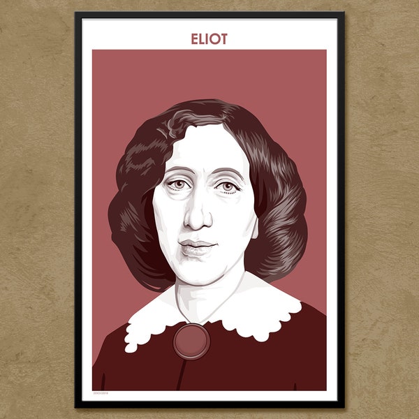 George Eliot - Author Poster | Literary Poster | Writer Gift | Teacher Gift | English Literature | Classroom Decor | Modern Home Decor