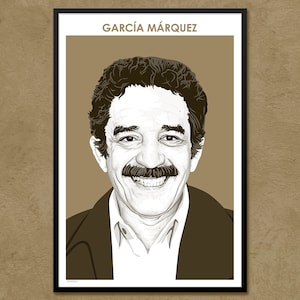 Gabriel García Márquez - Póster de Autor / Cartel Literario / Regalo de Escritor / Regalo de Maestro / Latinoamericano / Decoración de Aula / Decoración Moderna del Hogar