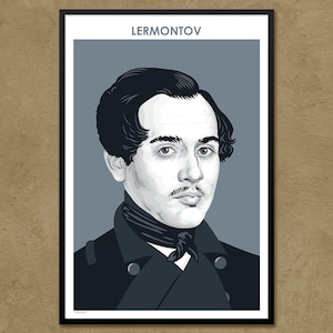 Mikhail Lermontov - Author Poster | Literary Poster | Writer Gift | Teacher Gift | Russian Literature | Modern Home Decor