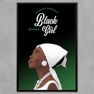 Black Girl (1966) - pôster clássico do filme | Pôster de filme retrô | Ousmane Sembène | Filme Africano | Decoração de home theater | Decoração moderna para casa
