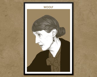 Virginia Woolf - Auteur Poster | Literaire Poster | Schrijver Gift | Leraar Gift | Feministische Poster | Klaslokaal Decor | Moderne woondecoratie