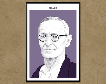 Hermann Hesse - Author Poster | Literary Poster | Writer Gift | Teacher Gift | German Literature | Classroom Decor | Modern Home Decor
