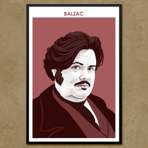 Honoré de Balzac - Author Poster | Literary Poster | Writer Gift | Teacher Gift | French Literature | Classroom Decor | Modern Home Decor