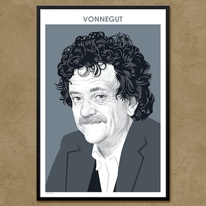 Kurt Vonnegut - Author Poster | Literary Poster | Writer Gift | Teacher Gift | Sci-Fi  | Classroom Decor | Modern Home Decor