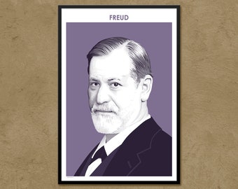 Sigmund Freud - Philosopher Poster |  Psychology Poster | Psychoanalysis | Jewish Intellectual | Minimalist Art Print Modern Home Decor