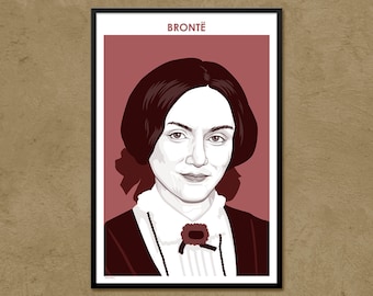 Charlotte Brontë - Author Poster | Literary Poster | Writer Gift | Teacher Gift | British Literature | Classroom Decor | Modern Home Decor