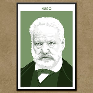 Victor Hugo - Author Poster | Literary Poster | Writer Gift | Teacher Gift | French Literature | Classroom Decor | Modern Home Decor