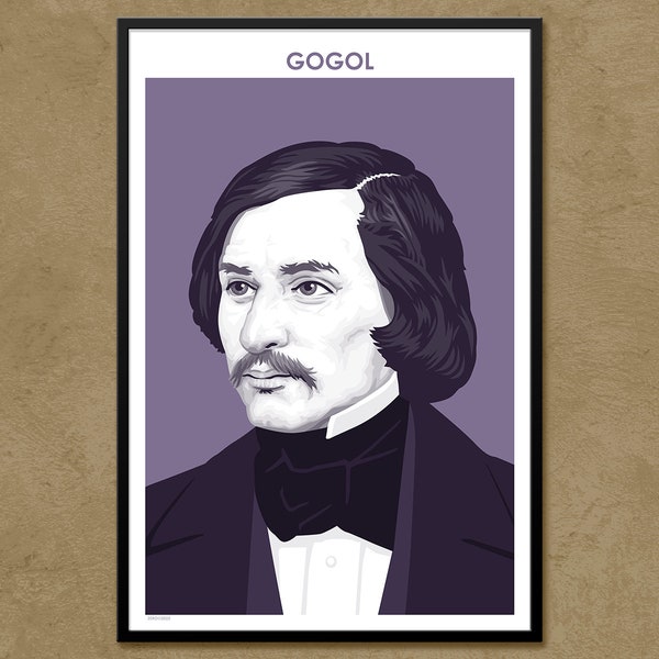 Nikolai Gogol - Author Poster | Literary Poster | Writer Gift | Teacher Gift | Russian Literature | Classroom Decor | Modern Home Decor