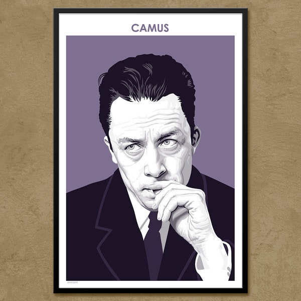 Albert Camus - Author Poster | Philosopher Poster | Literary Poster | Writer Gift | Teacher Gift  | Classroom Decor | Modern Home Decor