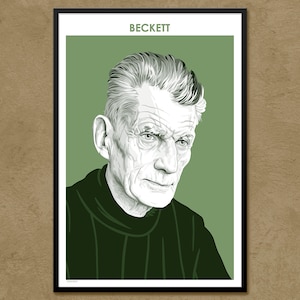 Samuel Beckett - Affiche d&#39;auteur | Affiche littéraire | Cadeau écrivain | Cadeau pour professeur | Littérature irlandaise | Décoration de salle de classe | Décoration d&#39;intérieur moderne