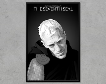 The Seventh Seal (1957) - Ingmar Bergman - Retro Film Poster | Classic Movie Poster | Minimalist Art Print | Sweden | Modern Home Decor