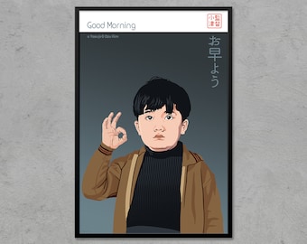 Good Morning (1959) - Yasujirō Ozu - retrofilmposter | Klassieke filmposter | Minimalistische kunstafdruk | Japans | Moderne woondecoratie